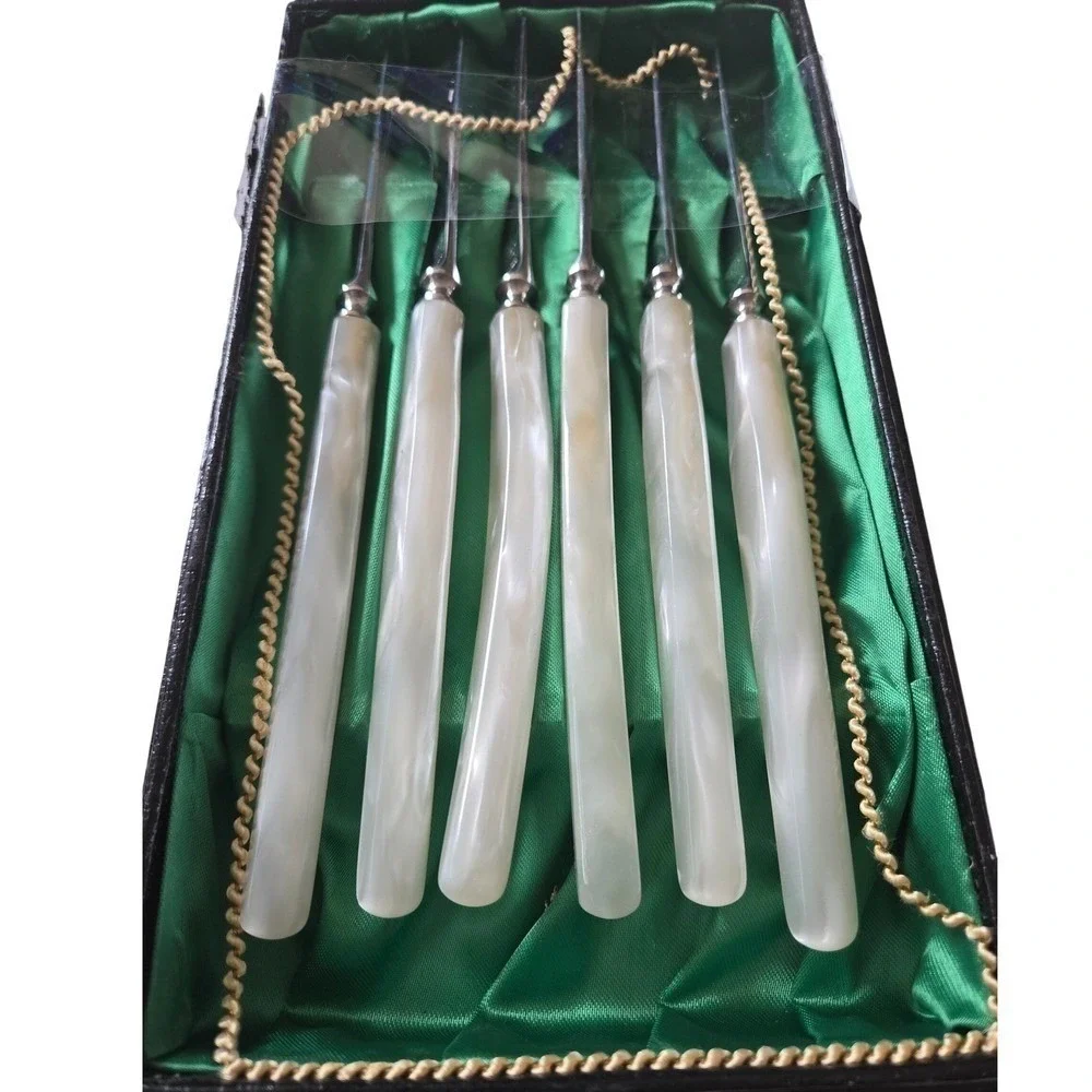 Vintage MCM Cocktail Knifes Faux Pearl‎ Handles Solingen Germany